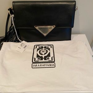 Sara Battaglia Black Leather Crossbody Bag